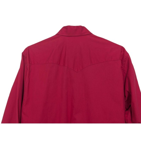 Vintage Wrangler Cowboy Cut Shirt Men's 16x34 Red Western Made in USA - Picture 6 of 13